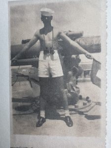 Navy signalman with equipment